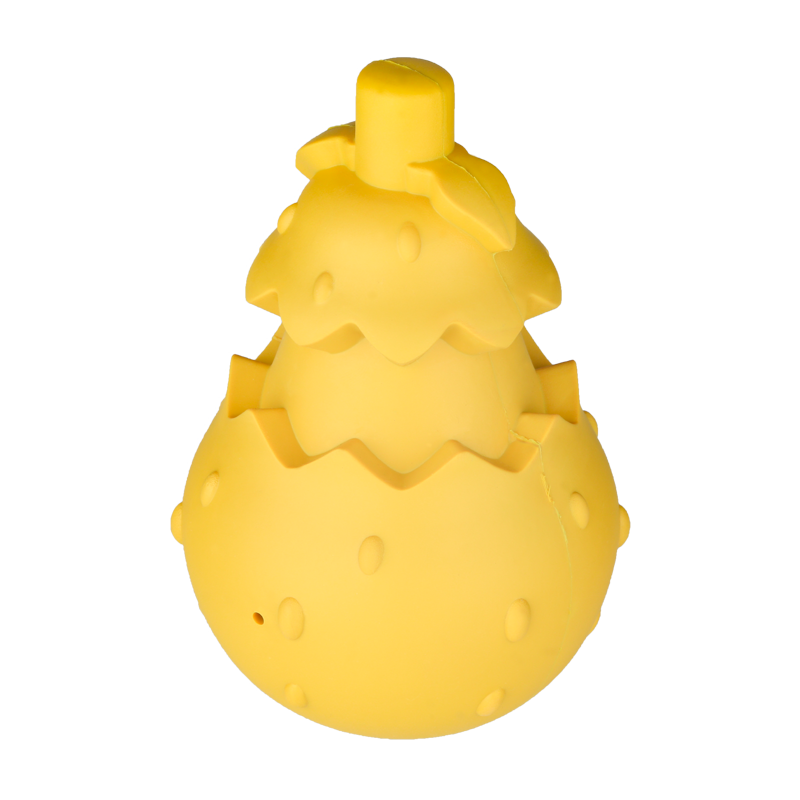 Juguete de pera de diseño especial hecho con goma de frutas divertidas de alta calidad para masticar juguete de alimentación e interacción