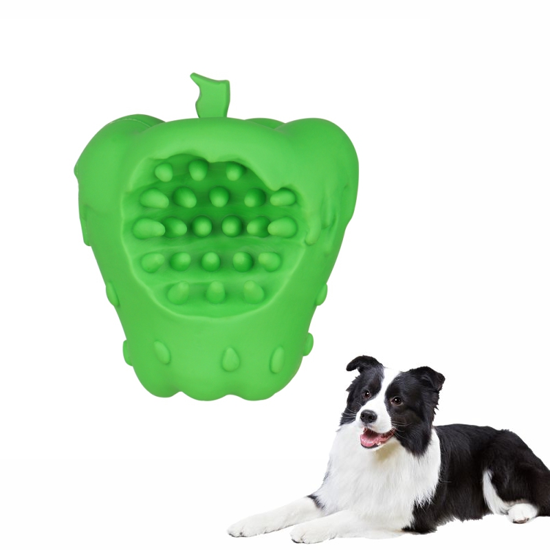 El animal doméstico del nuevo diseño OEM / ODM juega el perro indestructible de goma que chirría los juguetes molares X'Mas los juguetes del perro de la manzana